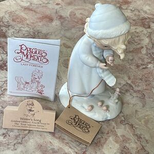 EUC~Precious Moments Limited Edition“Winter Song” 4th Of Collector Figurines